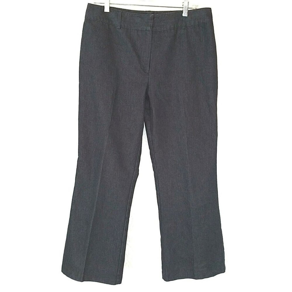 Denim trouser jeans sz 12 dark wash wide leg DRESSBARN classic rise 28 inseam